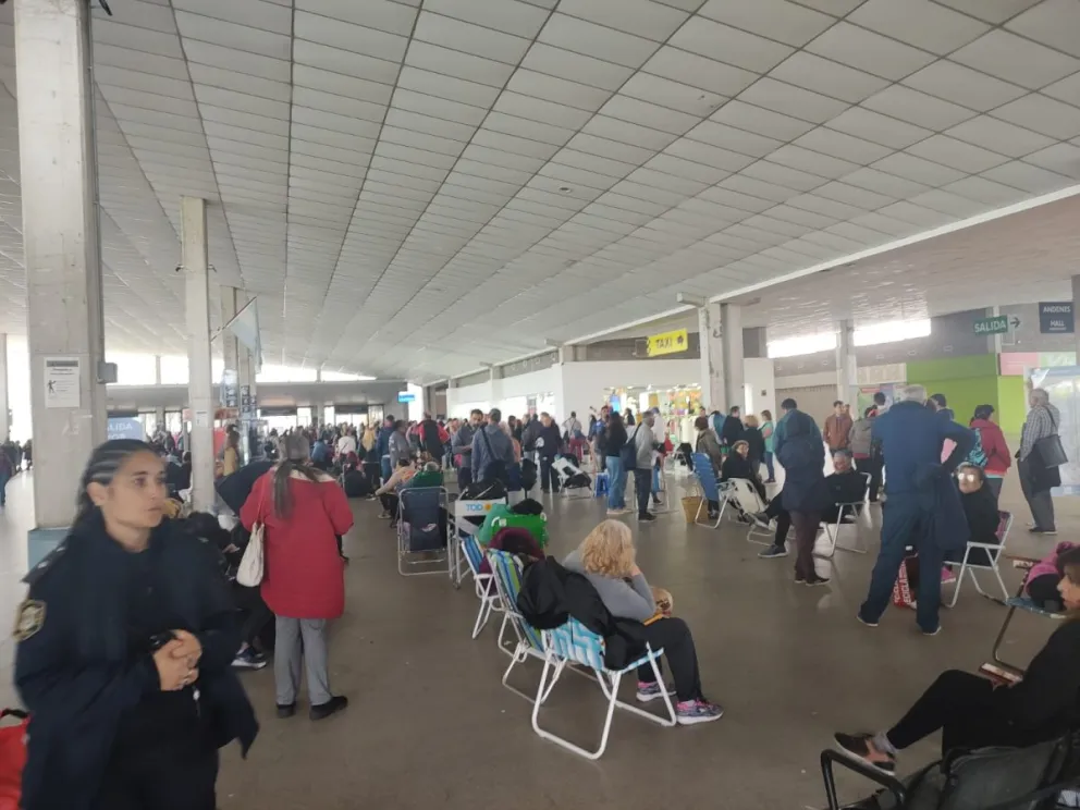 Video: Una multitud de marplatenses espera conseguir su pasaje en tren