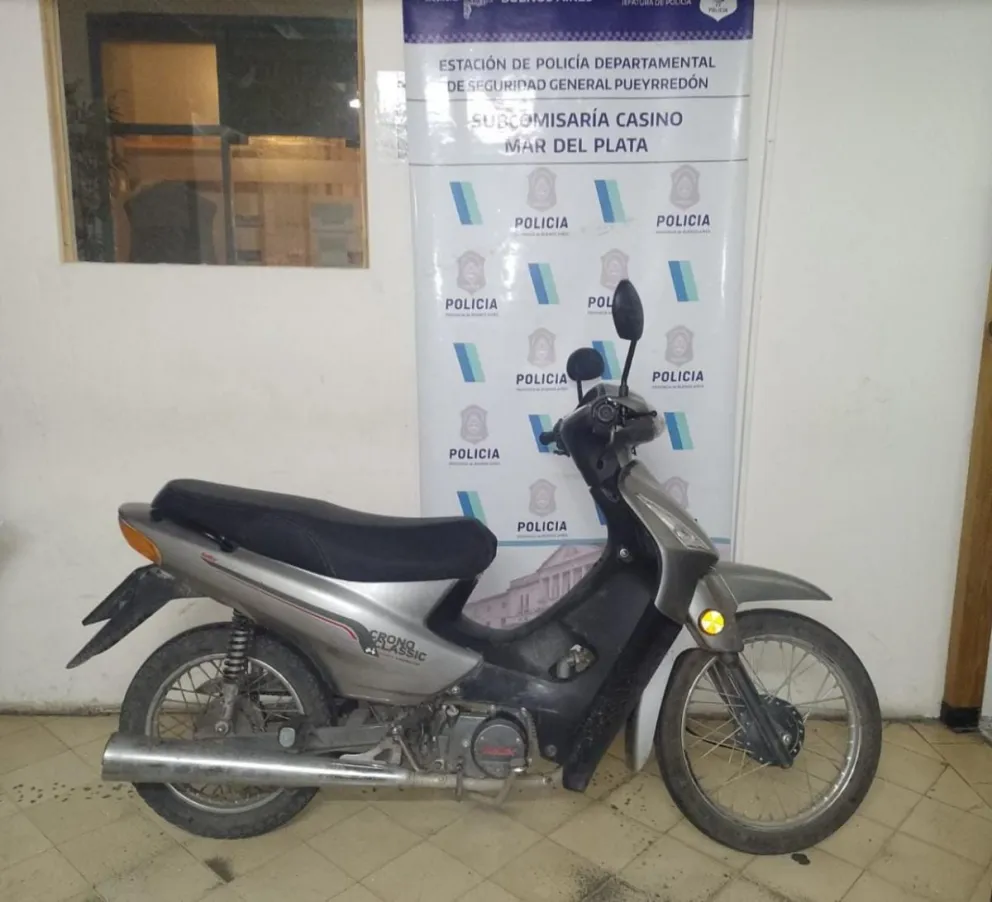 Robaron una moto en la costa y fue recuperada en el centro de Mar del Plata