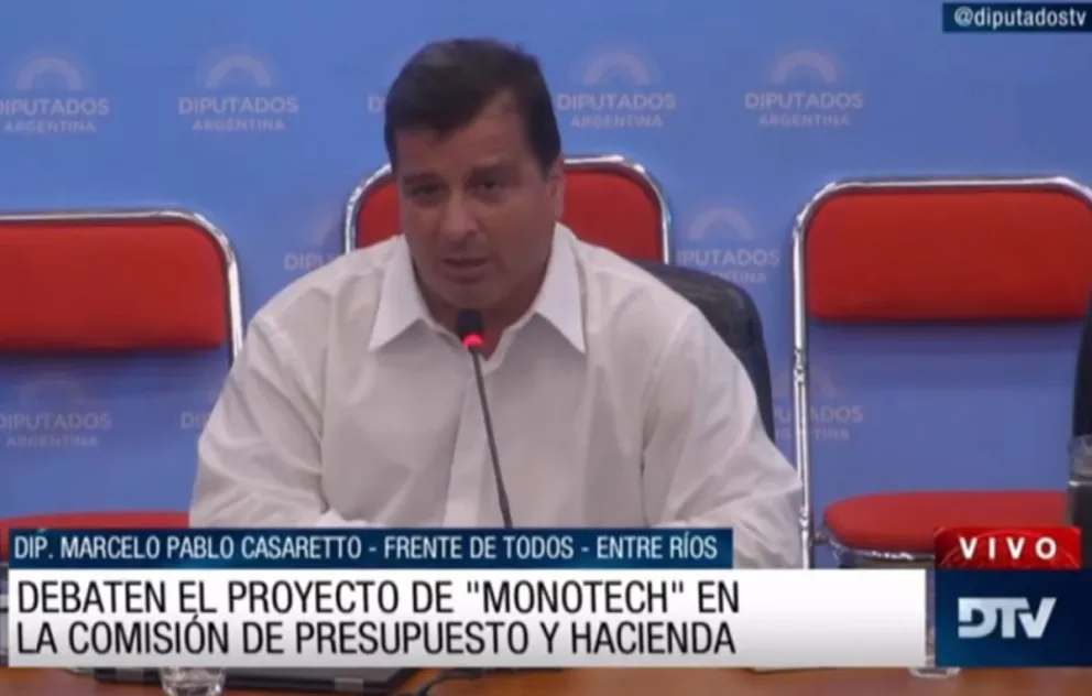 Dictamen favorable para el proyecto de Monotech en Diputados