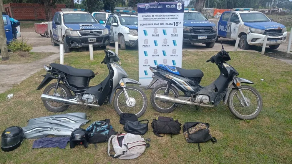 Detienen a motochorros y recuperan motos robadas a mano a armada en barrios del Sur